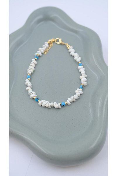 Jerie Seashell and Evil Eye Bead Detail Anklet