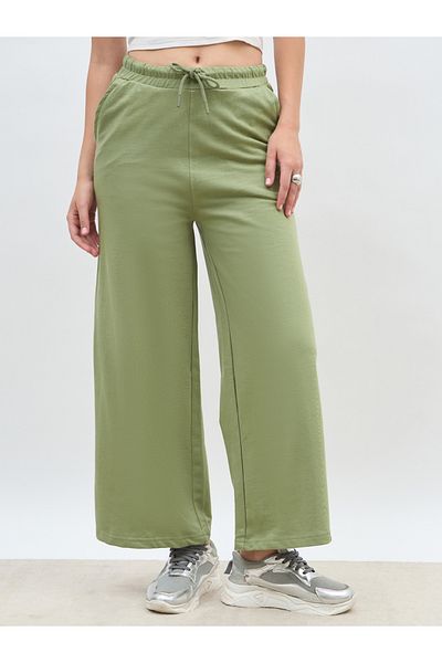 Styli Solid Straight Leg Joggers with Drawstring