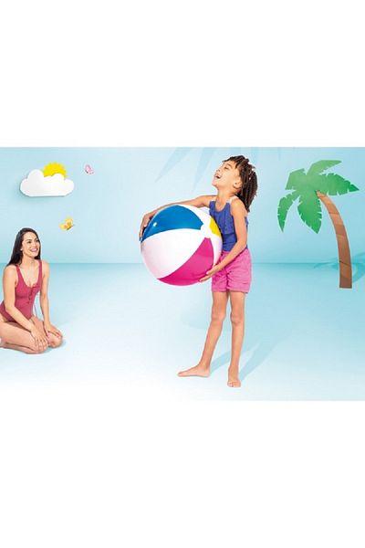 Intex High-Quality Glossy Panel Inflatable Beach Ball Multicolor