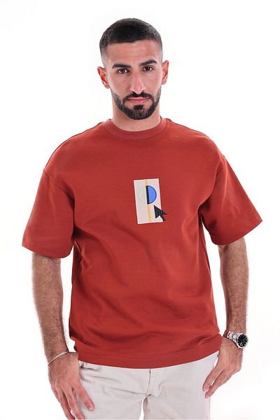 SWAG SA Oversized T-shirt with elegant geometric embroidery