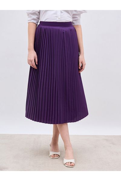 Styli Pleated Midi A-Line Skirt