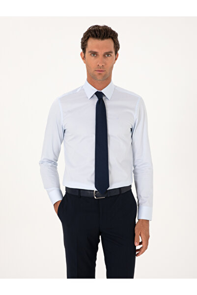 Cacharel Light Blue Slim Fit 100% Cotton Classic Shirt 50304037-Vr003