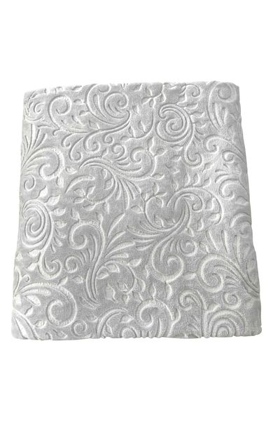MORRİVAL 6 M2 Relief Embossed Fleece Without Rubber Carpet Cover, 200X300 cm Laser Cut Gray - Cream