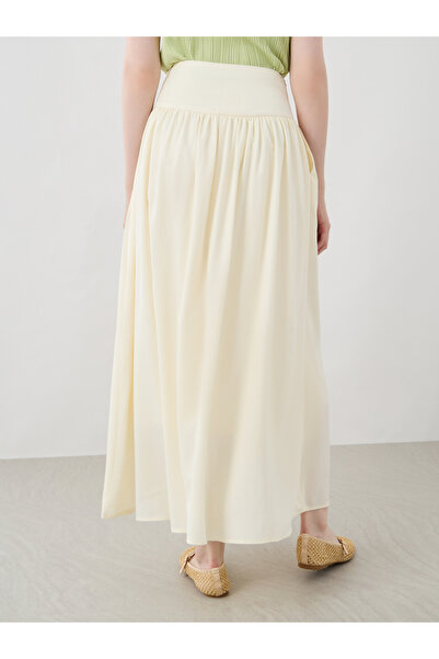 Styli Solid Pleated A-Line Maxi Skirts