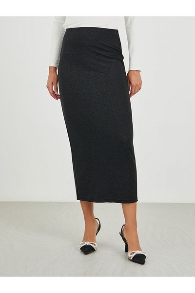 Styli Shimmer Knit Bodycon Maxi Skirt