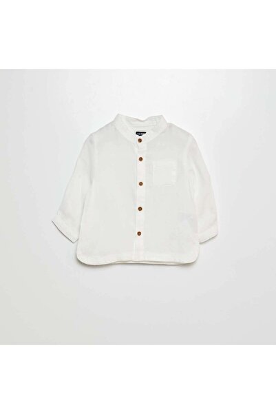 KIABI Lightweight shirt with mandarin collar WHITE