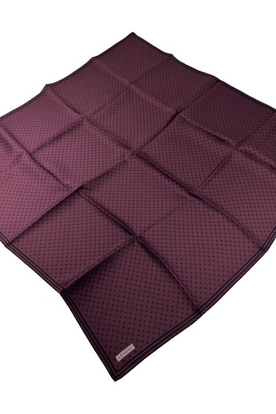 Armine Twill Silk Scarf 9345D Monogram Μπορντό-Μαύρο-59