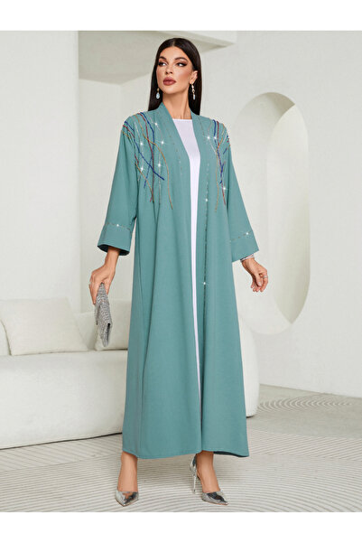 Take Two By Styli Embellished Long Sleeve A-Line Maxi Kimono