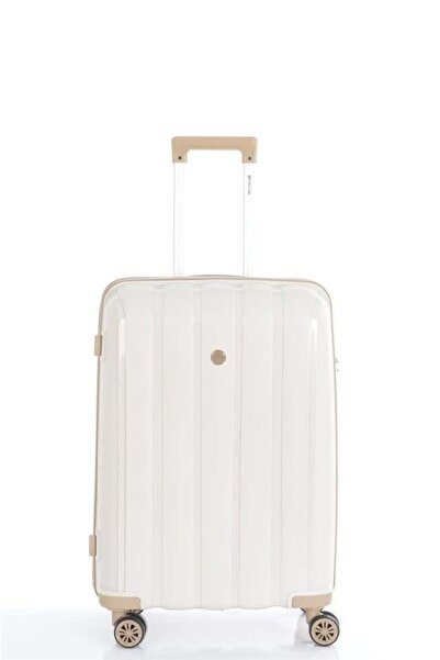 MÇS Mçs V305 Ultra Hafif Plastik Materyal Polipropilen Orta Boy Valiz - Kemik...