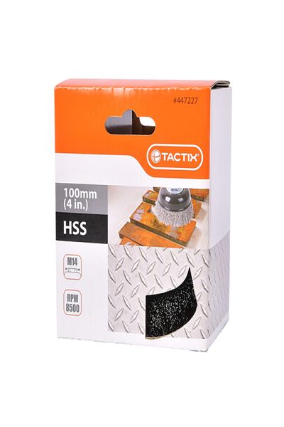 Tactix M14 8500RPM HSS Heavy Duty Crimped Cup Brush