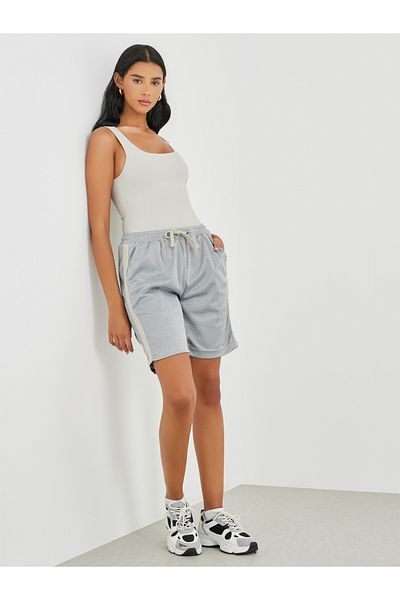 Styli Side Lace Detail Shorts with Drawstring