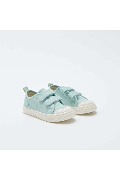 KIABI Canvas hook and loop trainers GREEN