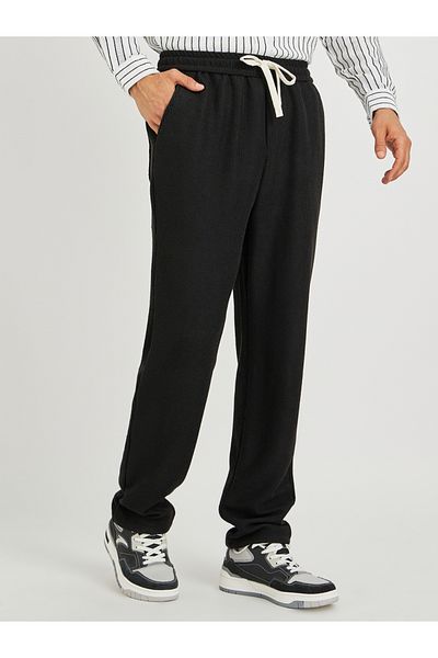 Styli Men Textured Straight Fit Joggers with Drawstring