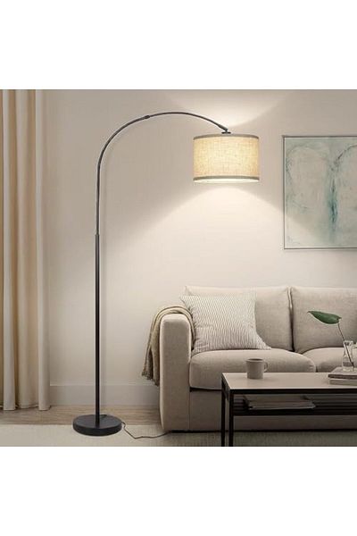 Wemart مصابيح أرضية لغرفة المعيشة، مصباح أرضي عصري مع غطاء أسطواني معلق قابل للتعديل، ارتفاع 185 سم