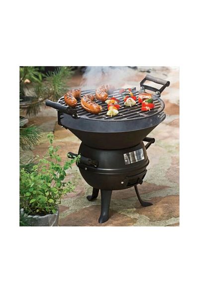 vivo Gratar de gradina, mobil, din fonta, 36 x 40 cm, BBQ214