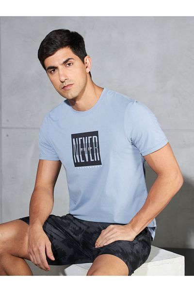 Technosport By Styli Graphic Print 4-Way Stretch Slim Fit T-Shirt