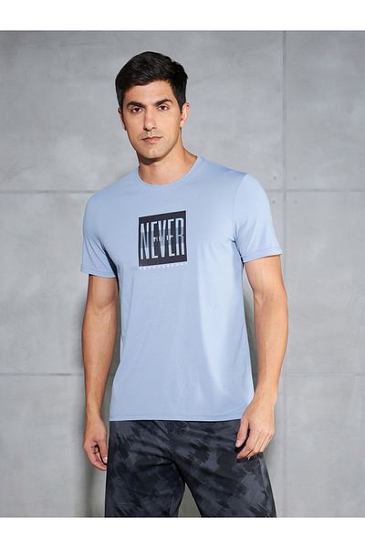Technosport By Styli Graphic Print 4-Way Stretch Slim Fit T-Shirt