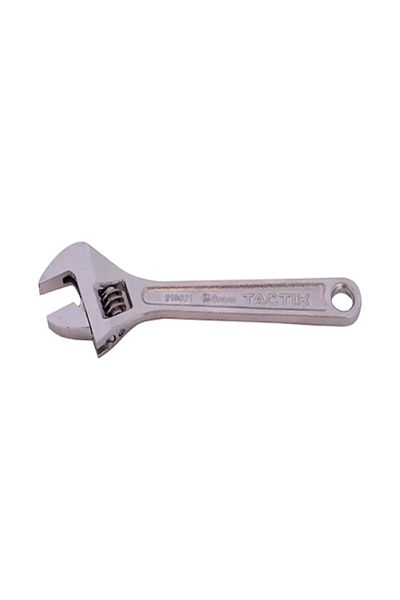 Tactix Corrosion-Resistant Chrome-Vanadium Steel Adjustable Wrench