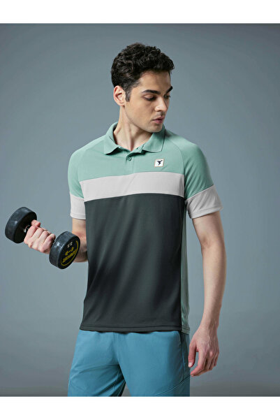 Technosport By Styli Color Block Short Sleeve Slim Fit Polo T-Shirt