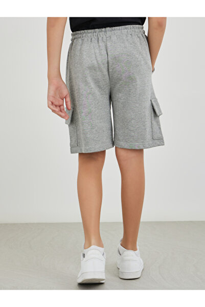 Styli Boys Solid Drawstring Waist Knit Cargo Shorts