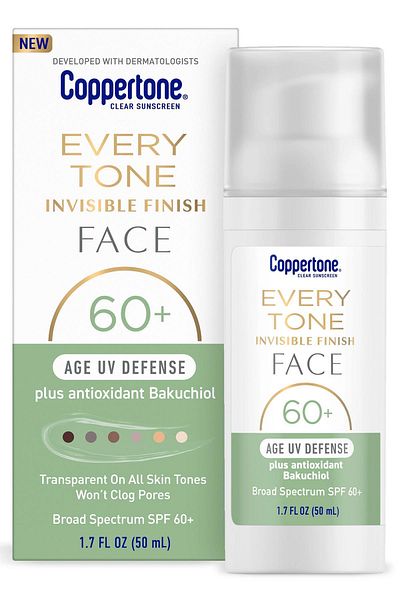 Coppertone Every Tone Spf60+ Age Uv Defense Transparent Facial Sunscreen 50ml