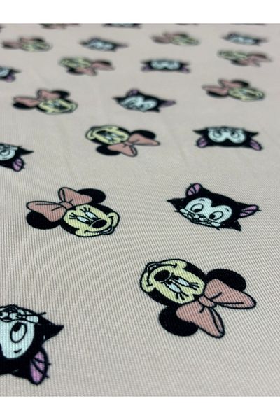iki iplik Children Themed & Cat Printed Colorful Patterned Baby Interlock Fabric 100% Cotton Width 165 cm
