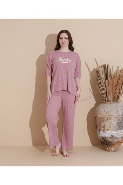 Intisimo Women's Pajamas, Cotton, Teddy Bears, Powder Pink - Xl
