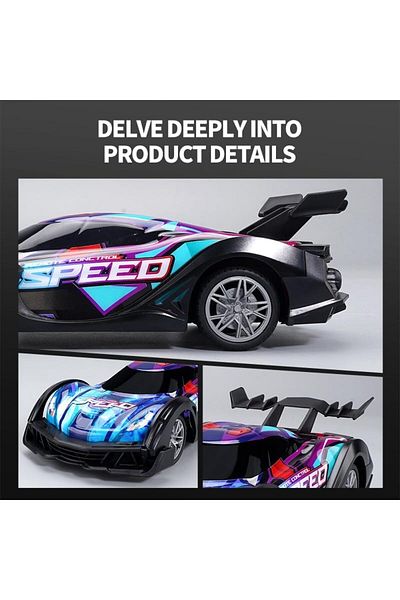 Generic MZtoyz 1/18 RC Drift Car 4WD 20Min Fun Time Cool Lights USB Rechargeable 2 batteries