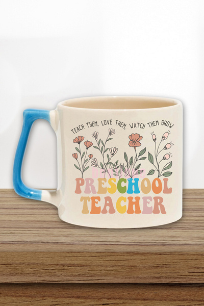 qoeuyl boutique Teach Them Love Them Preschool Teacher Baskılı Okul Öncesi He...