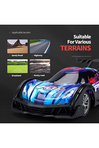 Generic MZtoyz 1/18 RC Drift Car 4WD 20Min Fun Time Cool Lights USB Rechargeable 2 batteries