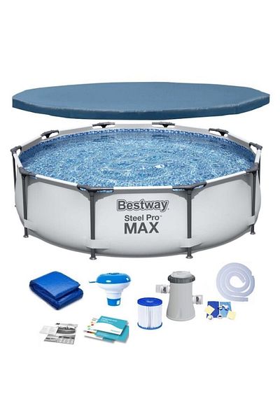 BESTWAY Bestway Steel ProMAX metal frame pool, D305xH76, filter pump, filter, tarpaulin roof