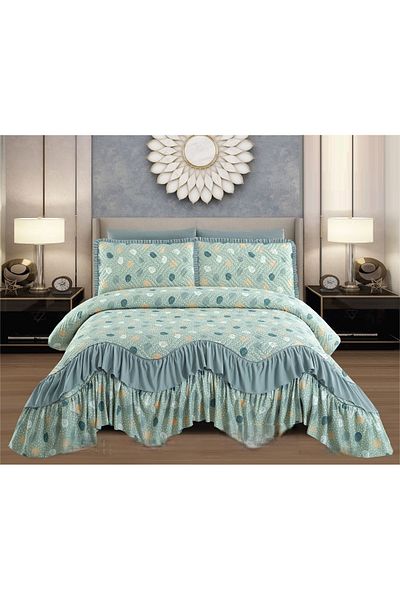 CHIRASO CHIRASO Bedspread Set, Finet Microfiber, Ruffles, 3 Pieces, 220x270cm, 2 Pillowcases 50x70+5cm