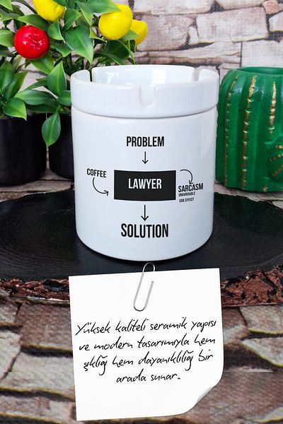 qoeuyl boutique Lawyer Lawyer Problem, Coffee Fun Gift Printed Ceramic Lid Odorless Ashtray
