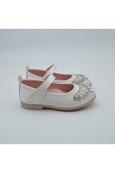 Arçın Shoes Girl's Satin Stone Detailed Ballerina Shoes - Comfortable and Stylish Design