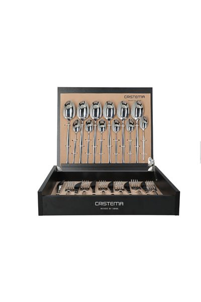 Cristema 24-Piece Singapore Cutlery Set in Wooden Box