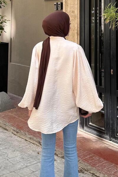lamelif Balloon Sleeve Shirt Stone