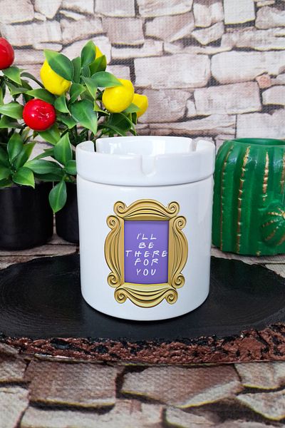 qoeuyl boutique Friends I'Ll Be There for You Printed Ceramic Lid Odorless Ashtray