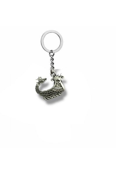 Herşey Nota Queen of Wisdom – Unisex Metal Keychain with Shahmeran Figure