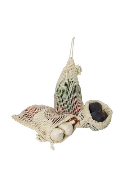 Core Kitchen 3-Piece Sleek and Reusable Compact Cotton Produce Bag S/M/L