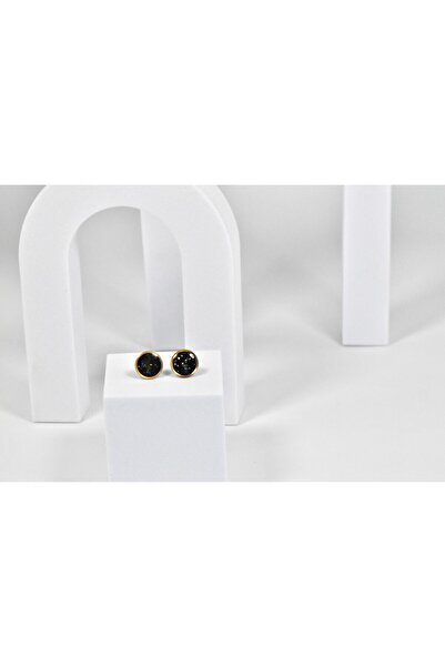 NARRU Cercei NARRU lucrati manual, rotunzi, 1.2 mm, negru si auriu, Koralia