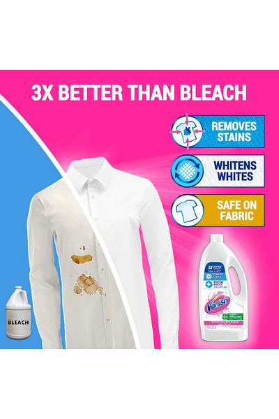 Vanish Laundry Stain Remover For White Clothes, 3 L + 1 L White Liquid (Pack of 2) x2