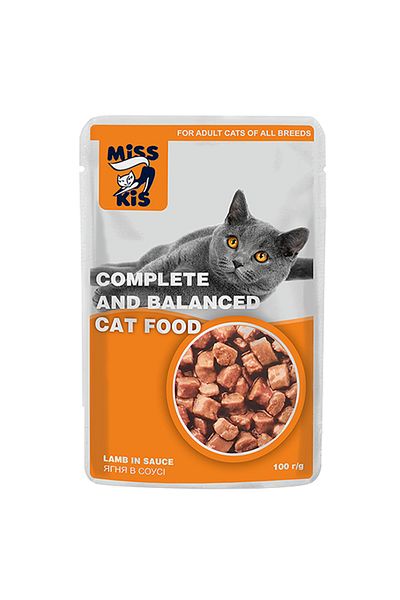 OEM Wet cat food with lamb, Adult, Miss Kis, 100 gr