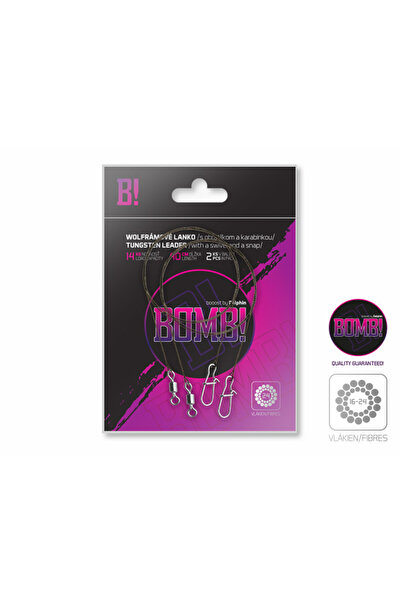 DELPHİN Struna wolfram Bomb cu vartej si agrafa 2 bucati lungime 35cm rezistenta 11kg