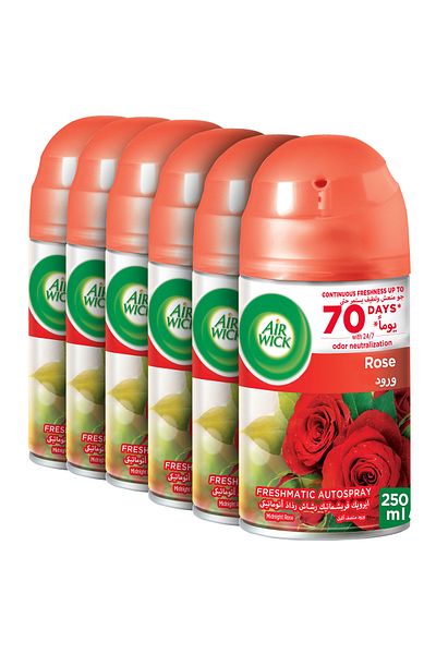 Air Wick Freshmatic Autospray Refill, Rose, 250 ml x6