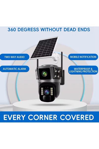 COBI SMART® Solar surveillance camera, 6MP, 360, Wifi, Solar Panel, Night Vision, Human Detection, 2 lenses