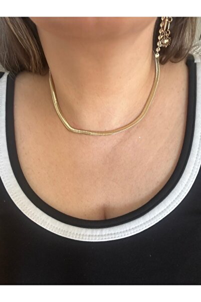 ALS Tasarım Dünyası قلادة نسائية من الفولاذ الإيطالي وسلسلة الأنابيب