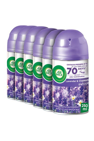 Air Wick Freshmatic Autospray Refill, Lavender & Chamomile, 250 ml x6