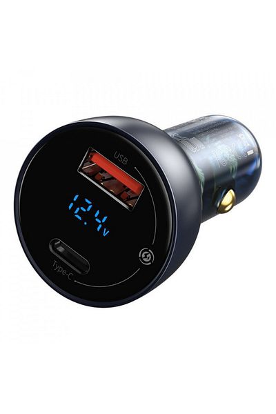 Baseus Car Charger Type-C PD65W, USB QC4.0, (CCKX-C0G) - Gray