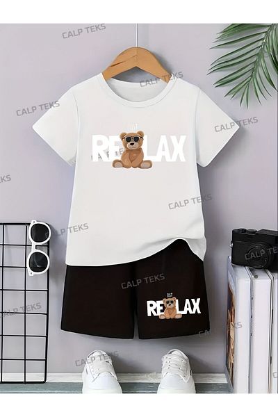 CALP TEKS Relax Printed Shorts/T-Shirt Bottom-Top Summer Set