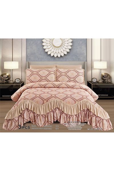 CHIRASO CHIRASO Bedspread Set, Finet Microfiber, Ruffles, 3 Pieces, 220x270cm, 2 Pillowcases 50x70+5cm